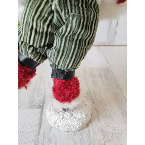 Mrs claus ice skate teddy bear basket flower figure xmas decor